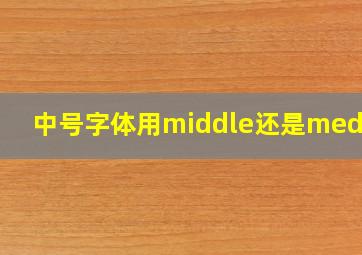 中号字体用middle还是medium