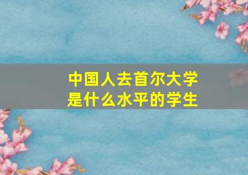 中国人去首尔大学是什么水平的学生