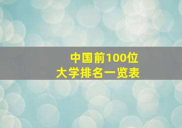 中国前100位大学排名一览表