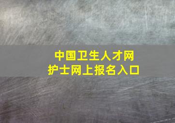 中国卫生人才网护士网上报名入口