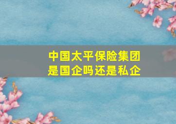 中国太平保险集团是国企吗还是私企