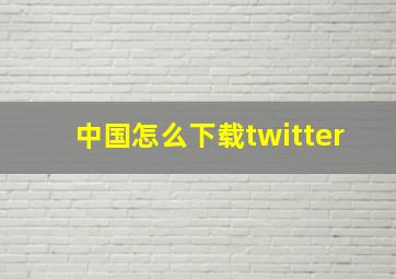 中国怎么下载twitter