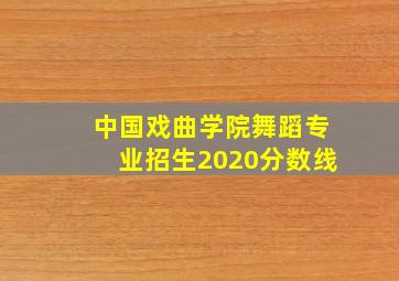 中国戏曲学院舞蹈专业招生2020分数线