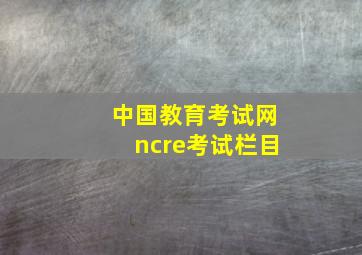 中国教育考试网ncre考试栏目