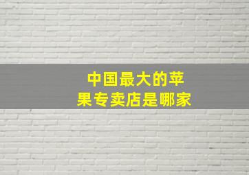 中国最大的苹果专卖店是哪家