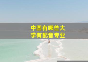 中国有哪些大学有配音专业