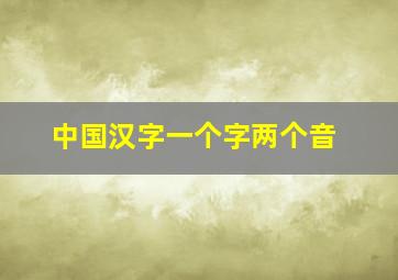 中国汉字一个字两个音