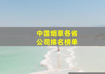 中国烟草各省公司排名榜单