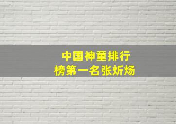 中国神童排行榜第一名张炘炀