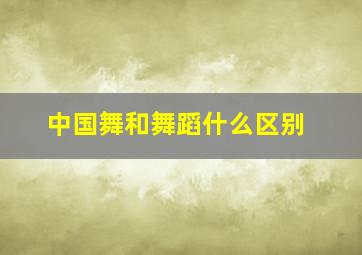 中国舞和舞蹈什么区别