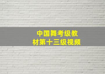 中国舞考级教材第十三级视频