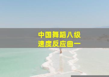 中国舞蹈八级速度反应曲一