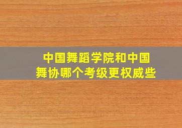 中国舞蹈学院和中国舞协哪个考级更权威些