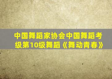 中国舞蹈家协会中国舞蹈考级第10级舞蹈《舞动青春》