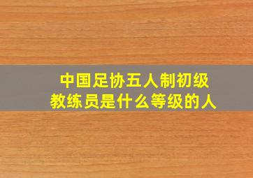 中国足协五人制初级教练员是什么等级的人