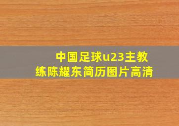 中国足球u23主教练陈耀东简历图片高清