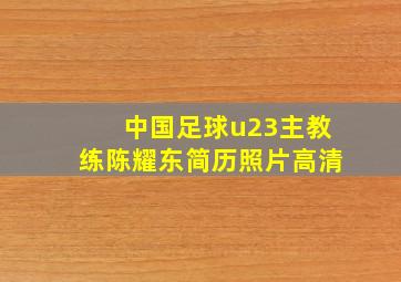 中国足球u23主教练陈耀东简历照片高清