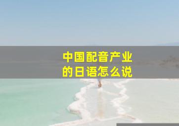 中国配音产业的日语怎么说