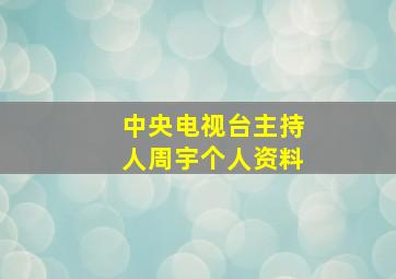 中央电视台主持人周宇个人资料