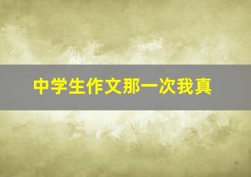 中学生作文那一次我真