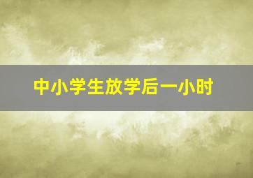 中小学生放学后一小时