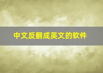 中文反翻成英文的软件