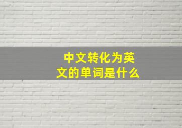 中文转化为英文的单词是什么