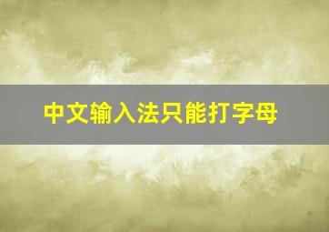 中文输入法只能打字母