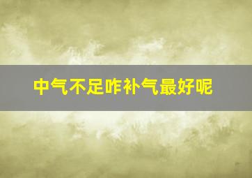 中气不足咋补气最好呢