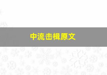 中流击楫原文