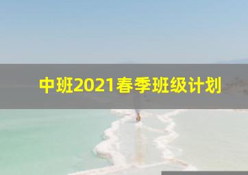 中班2021春季班级计划