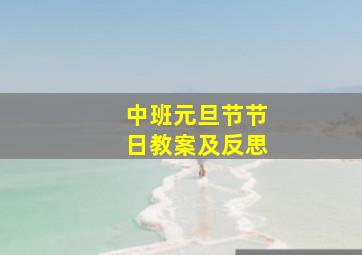 中班元旦节节日教案及反思