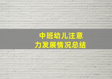 中班幼儿注意力发展情况总结