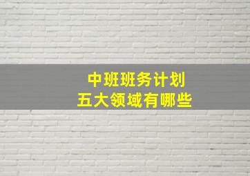 中班班务计划五大领域有哪些