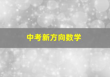 中考新方向数学