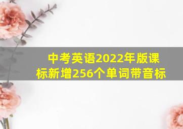 中考英语2022年版课标新增256个单词带音标