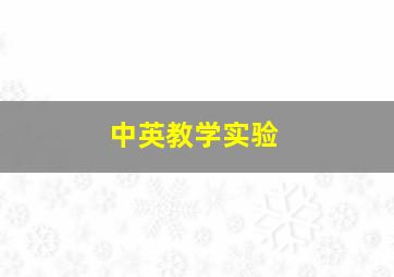 中英教学实验