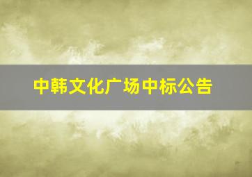 中韩文化广场中标公告