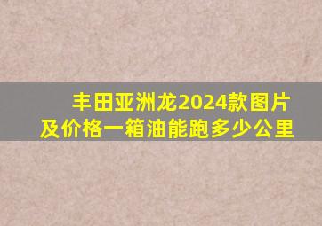 丰田亚洲龙2024款图片及价格一箱油能跑多少公里