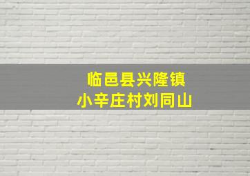 临邑县兴隆镇小辛庄村刘同山