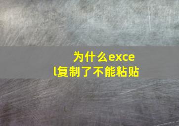 为什么excel复制了不能粘贴