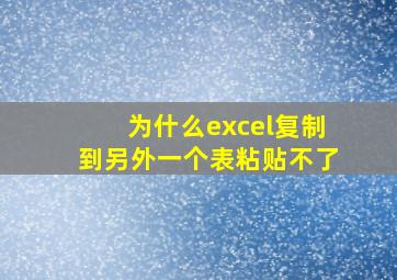 为什么excel复制到另外一个表粘贴不了