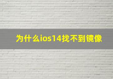 为什么ios14找不到镜像