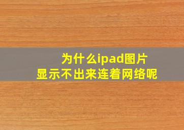 为什么ipad图片显示不出来连着网络呢