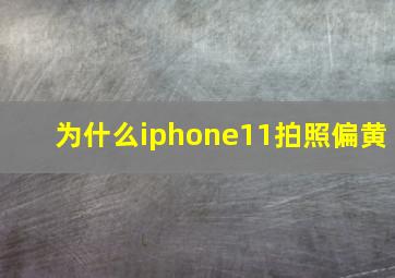 为什么iphone11拍照偏黄