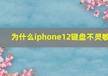 为什么iphone12键盘不灵敏