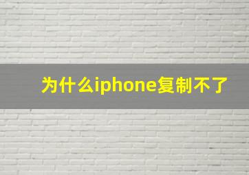 为什么iphone复制不了