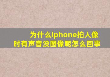 为什么iphone拍人像时有声音没图像呢怎么回事