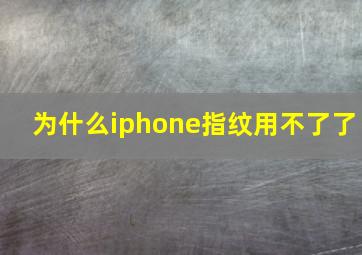 为什么iphone指纹用不了了