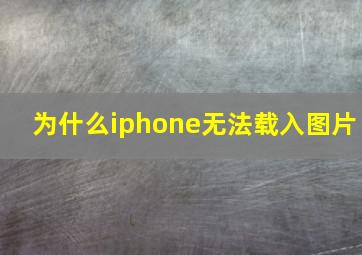 为什么iphone无法载入图片